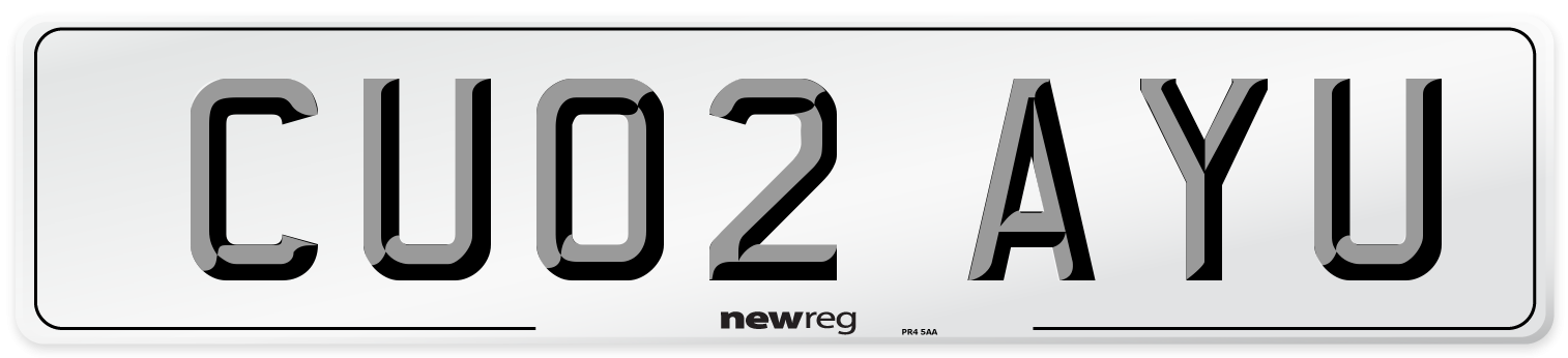 CU02 AYU Number Plate from New Reg